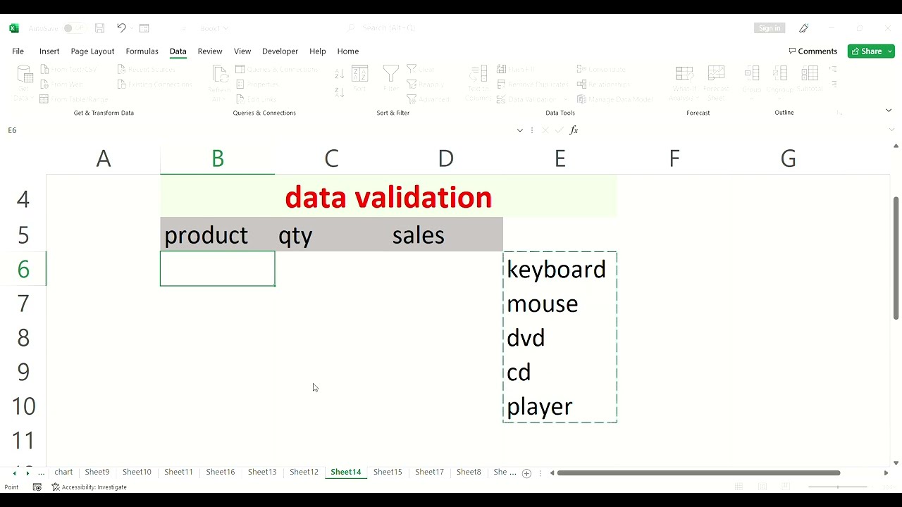 Data Validation Drop Down List - Excel Tips - 
