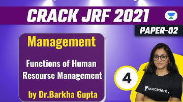 NTA UGC NET 2021 | Management by Dr. Barkha Gupta | Functions of Human Recourse Management