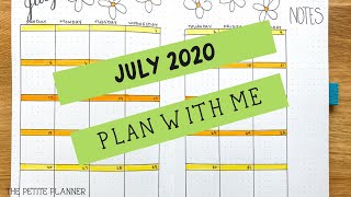 JULY Bullet Journal Plan with Me 🌼 Daisy Journal Theme || Easy Doodles