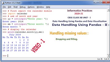 Handling Missing Values|Data handling using pandas II | Class 12 | Informatics Practices | Unit - I