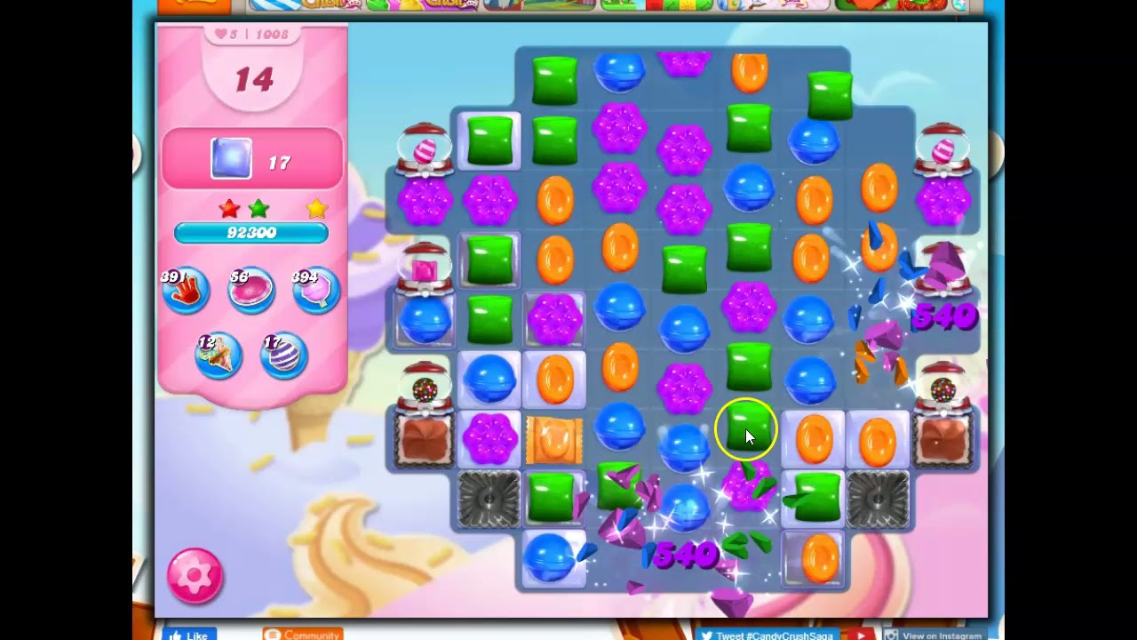 Candy Crush Level 1008 Talkthrough, 28 Moves 0 Boosters