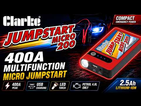 Clarke 400A Micro Jump Starter | JSM200 Portable Car Jump Starter