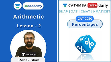 L2 | Percentages - Part 2 | Arithmetic | Quantitative Ability | CAT4MBA | Ronak Shah