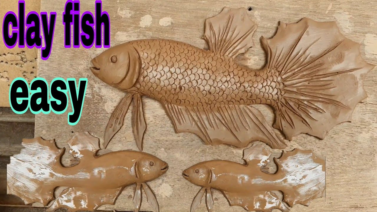 How to make a fish out of clay easily. - YouTube