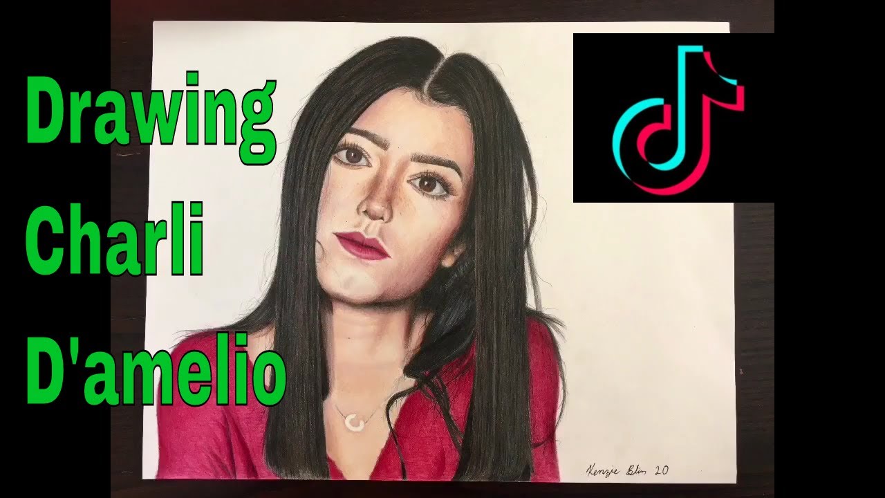 Drawing Charli D'amelio - YouTube