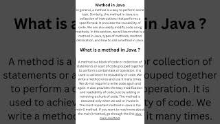Method in java #java #student #engineering