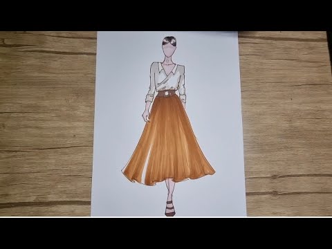 Fashion sketching tutorial | Как нарисовать эскиз одежды поэтапно | Eskiz chizish sirlari