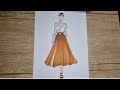 Fashion sketching tutorial | Как нарисовать эскиз одежды поэтапно | Eskiz chizish sirlari