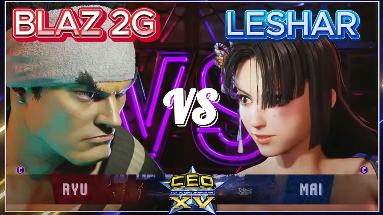 🔥SF6 ▰ BLAZ (RYU) vs LESHAR (MAI) ▰ CEO 2025 - CLASSIC SHOTO vs RUSHDOWN MIXUPS! 🔥 