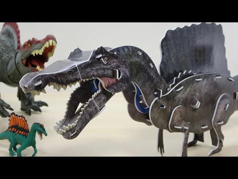 恐竜が動く! アクション立体パズル スピノサウルスを組み立て - YouTube