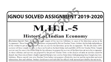 MHI-5 Solved Assignment 2019-20
