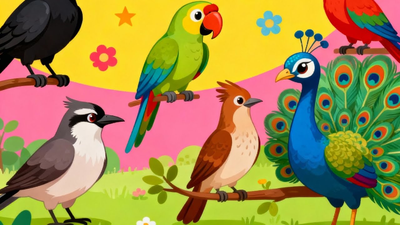 "प्यारे पक्षी"| Pyare Pakshi | Hindi Poem | Nursery Rhyme | Knowledge Duckling | Hindi kavita 