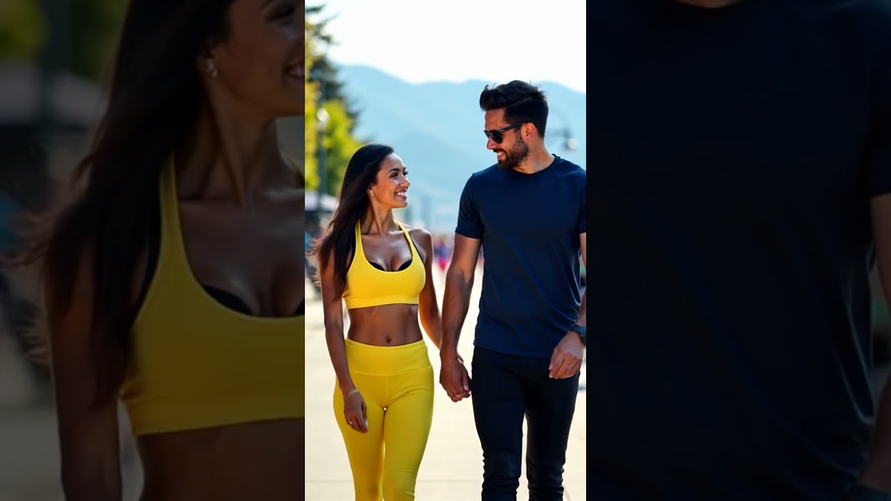 Stunning Brazilian Woman and Canadian Man Jog Together in Vancouver