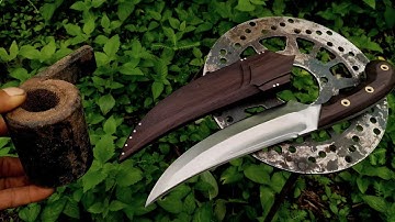 The hands of a craftsman are like a CNC machine...making knives from spring steel #12