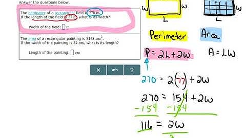 Finding side lengths of rectangles given one dimension and an area or a perimeter