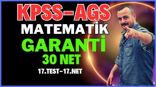 KPSS-AGS Matematik 30 Net Garanti 17.Test- 17.Net