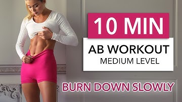 10 MIN BURN DOWN SLOWLY - Ab Workout, Medium-Beginner I with pelvic floor + deep core activation