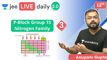 JEE: P-Block Group 15 Nitrogen Family L3 | Unacademy JEE | IIT JEE Chemistry | Anupam Gupta