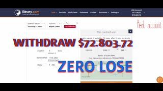 WOW SUPER BIG PROFITS.!! - $72,803.72 in 5 minutes -Higher/Lower strategy 5 Tick Duration-Binary.com