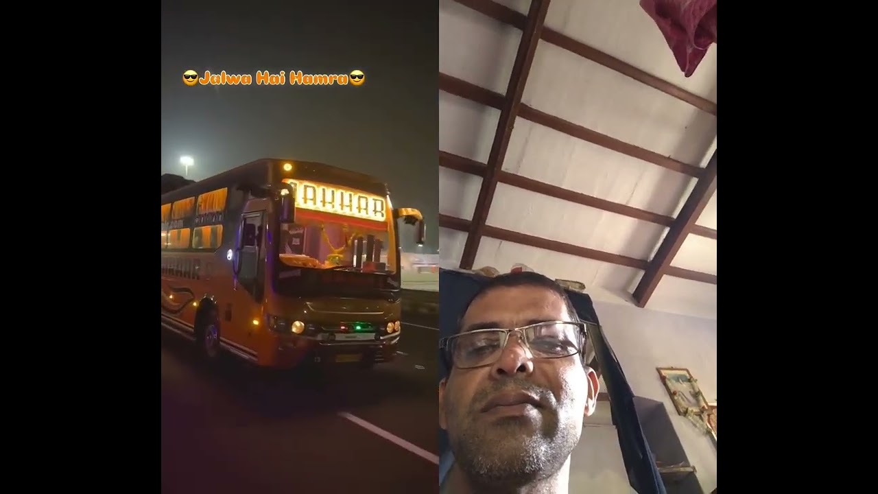 Jhakar Travels Volvo luxurious Bus smooth riding over takes.