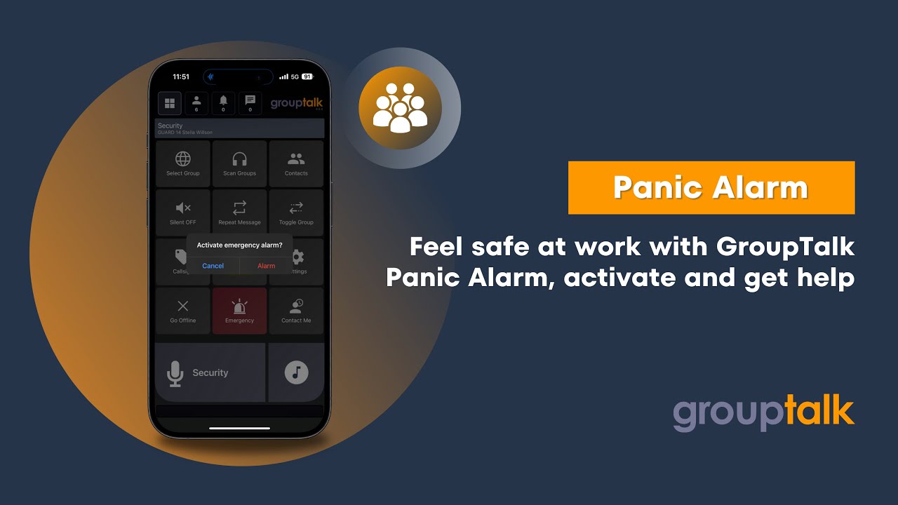 Feel safe at work with GroupTalk Panic Alarm