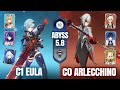 C1 Eula Physical &amp; C0 Arlecchino Vaporize | Spiral Abyss 5.8 Floor 12 | Genshin Impact