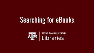 Searching for eBooks