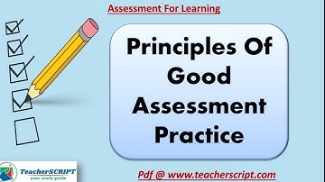 Principles of good assessment practice//Assessment for Learning