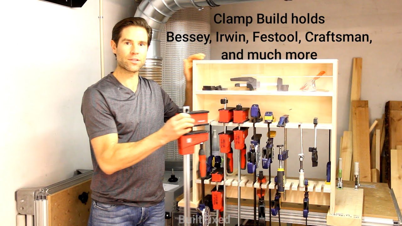 Woodworking Clamp Rack build fits Bessey, Irwin, Festool, Craftsman
