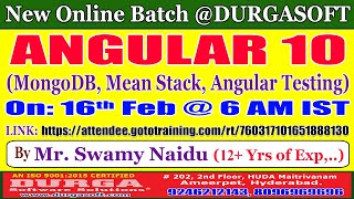 ANGULAR 10 Online Training @ DURGASOFT