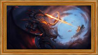 Dragon of Fire and Shadow – 4K Framed Fantasy Wallpaper for TV screenshot 5