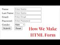 How To create Form in Html