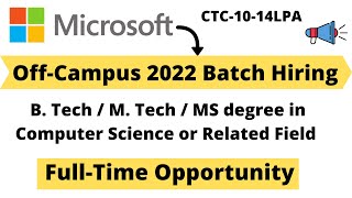 Microsoft Full-Time Job Opportunity | Official for 2022 Batch | How To Apply | Complete Details screenshot 3