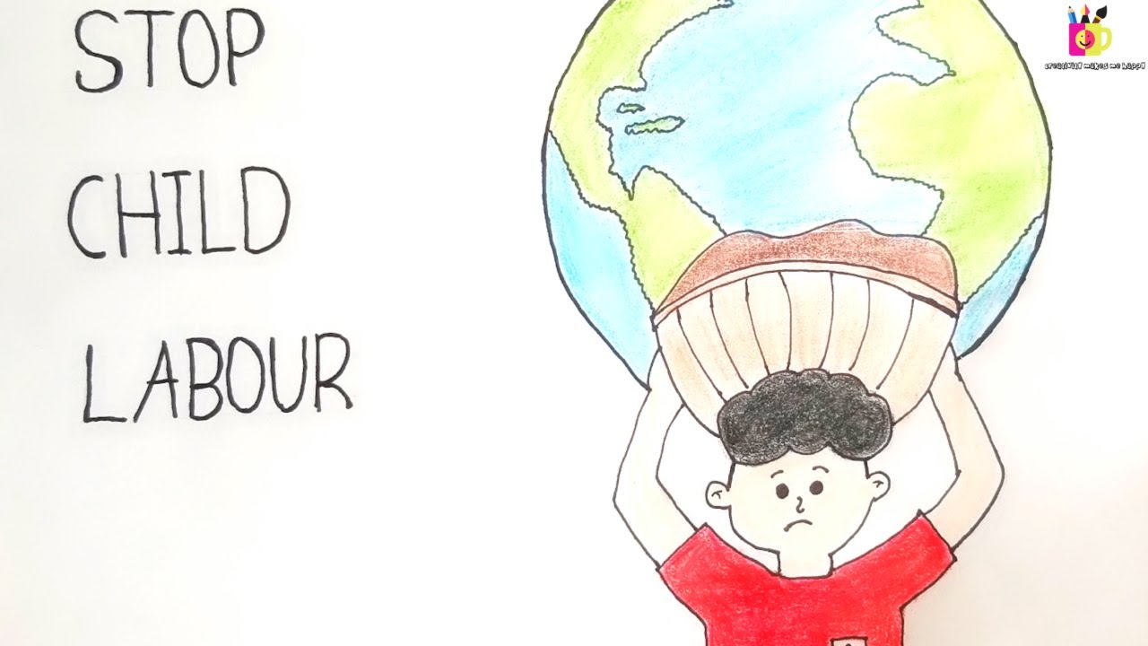 STOP CHILD LABOUR Drawing||How to Draw child labour Drawing ||World Day Against Child Labour Poster