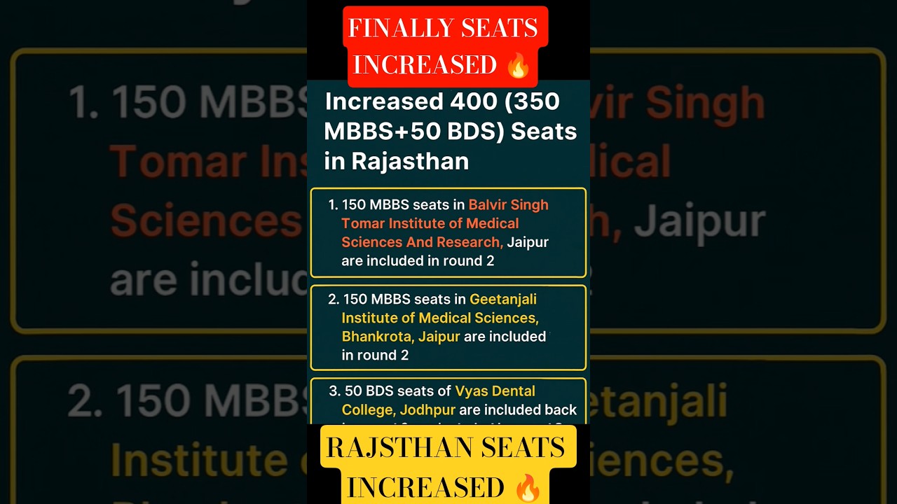 🔴 FINALLY 400 SEATS INCREASED 🔥 