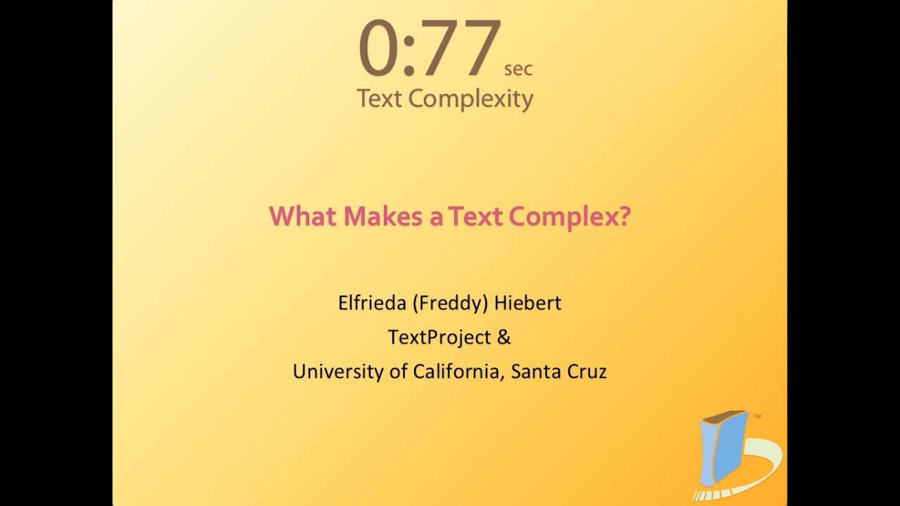 77sec on Text Complexity