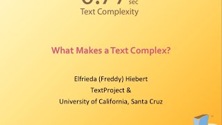 77sec on Text Complexity