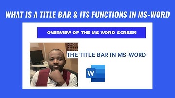WHAT IS A TITLE BAR IN MSWORD