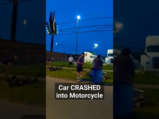 Car CRASHED into MOTORCYCLE #crash #motovlog #bikelife #fail