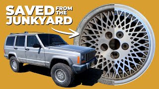 RESTORING MY FAVORITE XJ WHEELS from the JUNKYARD! Classic Jeep Cherokee Lattice wheels