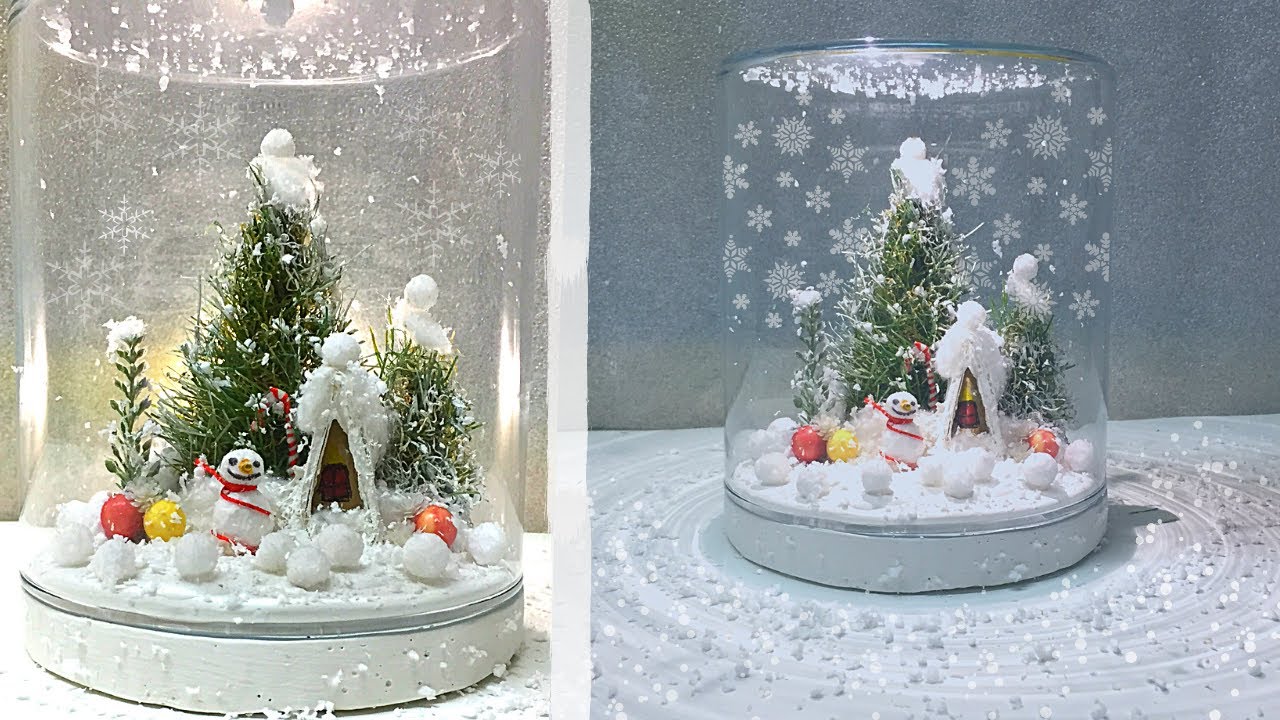 How to make Christmas Waterless Snow Globe | DIY Easy Xmas Decor - YouTube