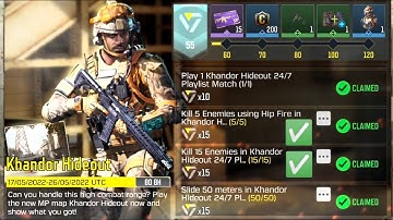 Kill 5 Enemies using Hip Fire in Khandor Hideout 24/7 Playlist Matches Mobile Task Complete