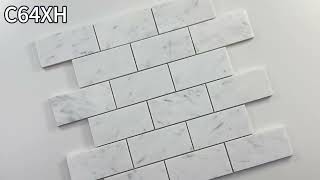 C64XH Carrara White Marble 2x4 Grand Brick Subway Mosaic Tile Honed screenshot 4