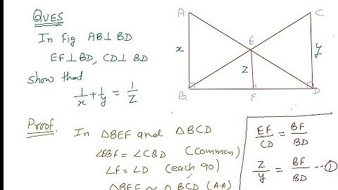 In the given figure pa qb and rc are each perpendicular to ac Prove that 1/x+1/y=1/z | Ch-6 Triangle