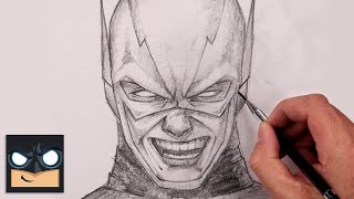 how to draw reverse flash sketch tutorial