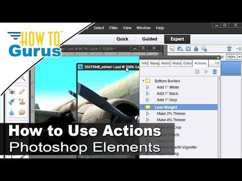 Video: Bagaimana Anda menggunakan tindakan di Photoshop Elements 2018?