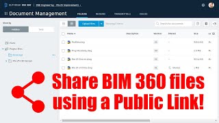 Share BIM 360 Files using a Public Link