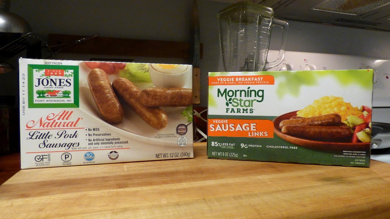 MorningStar Veggie Sausage Links VS Jones Little Pork Sausages