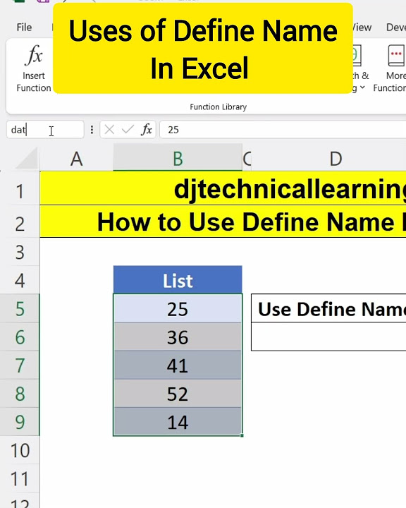 How to use define name in excel define name in excel definename 