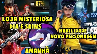 LOJA MISTERIOSA DIA E SKINS, HABILIDADE DO NOVO PERSONAGEM, NOVO DIAMANTE ROYALE E MAIS